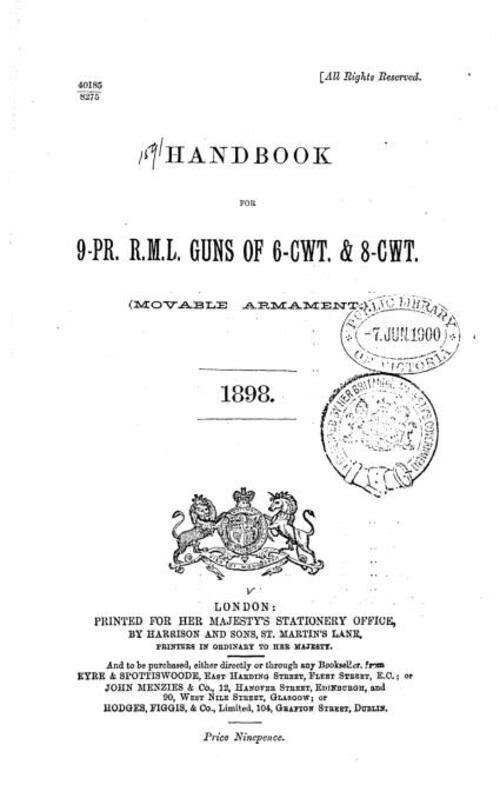 Handbook of 9-pr R.M.L. guns (1898)